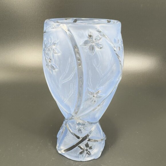 Consolidated Glass Co Line 700 Martele Frosted Blue Goblet Manganese 365nm Set 2 - Picture 16 of 16